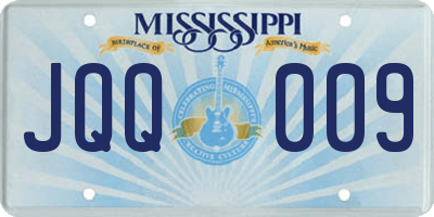 MS license plate JQQ009