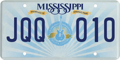 MS license plate JQQ010