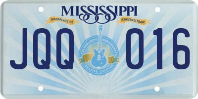 MS license plate JQQ016