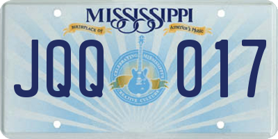 MS license plate JQQ017