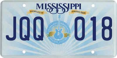 MS license plate JQQ018