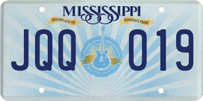 MS license plate JQQ019