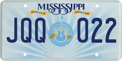MS license plate JQQ022