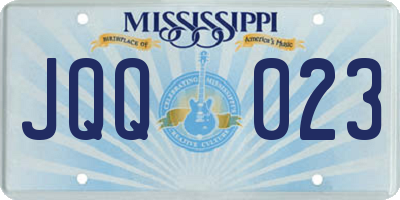 MS license plate JQQ023