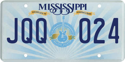 MS license plate JQQ024