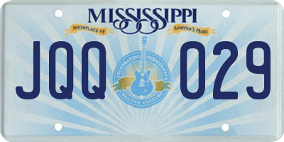 MS license plate JQQ029