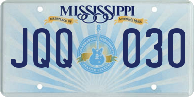 MS license plate JQQ030