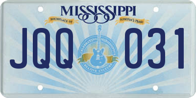 MS license plate JQQ031