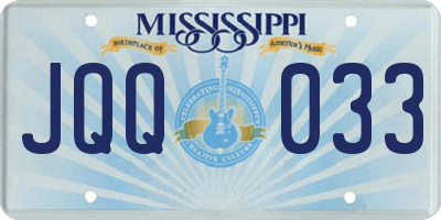 MS license plate JQQ033
