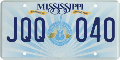 MS license plate JQQ040