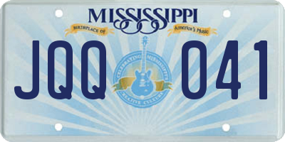 MS license plate JQQ041