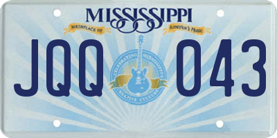 MS license plate JQQ043