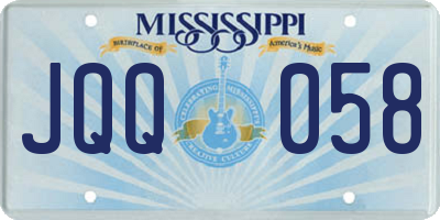 MS license plate JQQ058