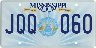 MS license plate JQQ060