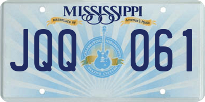 MS license plate JQQ061