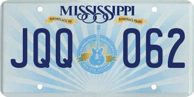 MS license plate JQQ062