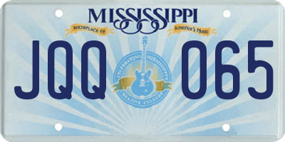 MS license plate JQQ065