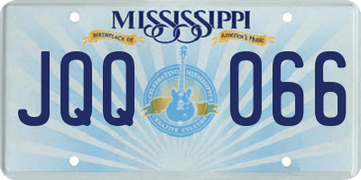 MS license plate JQQ066