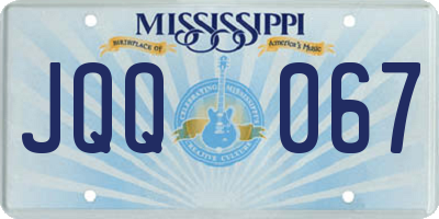 MS license plate JQQ067