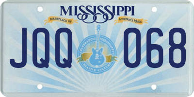 MS license plate JQQ068