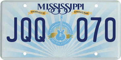 MS license plate JQQ070