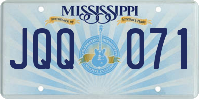 MS license plate JQQ071