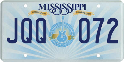 MS license plate JQQ072