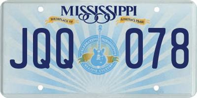 MS license plate JQQ078