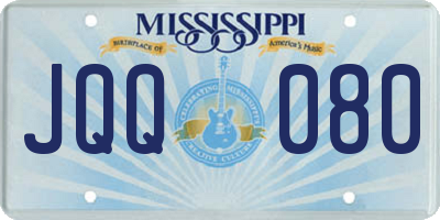 MS license plate JQQ080