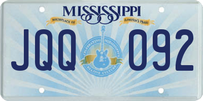 MS license plate JQQ092