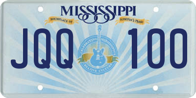 MS license plate JQQ100