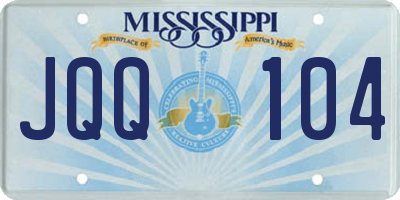MS license plate JQQ104
