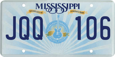 MS license plate JQQ106