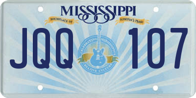 MS license plate JQQ107
