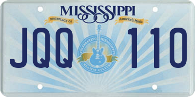 MS license plate JQQ110