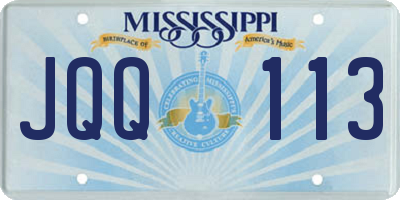 MS license plate JQQ113