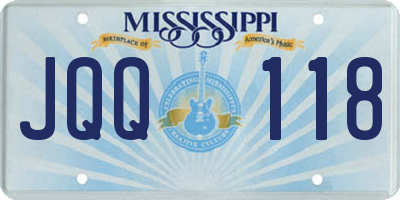 MS license plate JQQ118