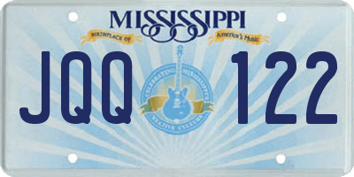 MS license plate JQQ122