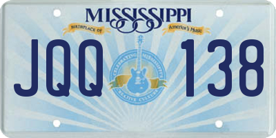 MS license plate JQQ138