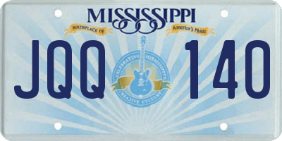 MS license plate JQQ140