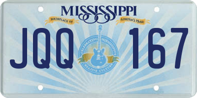 MS license plate JQQ167