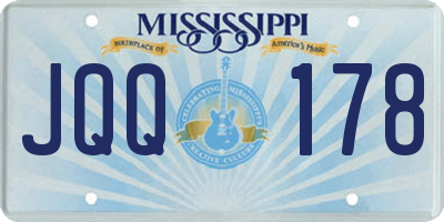 MS license plate JQQ178