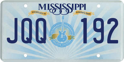MS license plate JQQ192