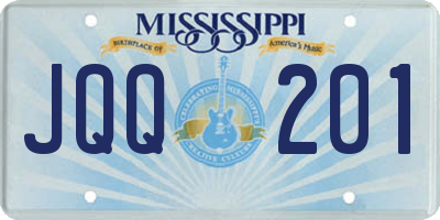 MS license plate JQQ201