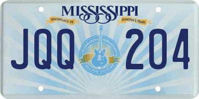 MS license plate JQQ204