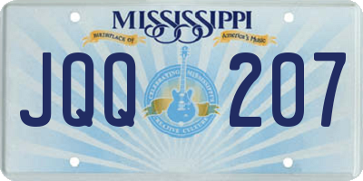 MS license plate JQQ207