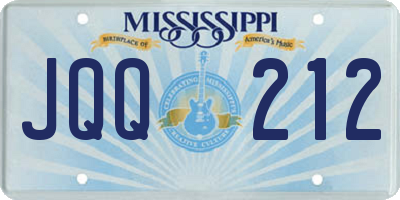 MS license plate JQQ212