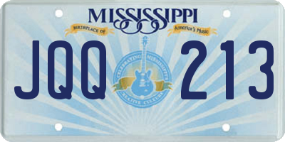 MS license plate JQQ213