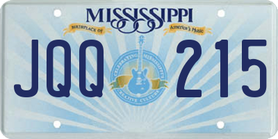 MS license plate JQQ215
