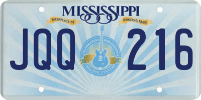 MS license plate JQQ216